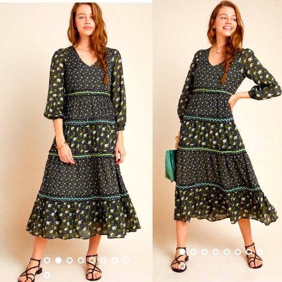 Anthropologie Karoline Tiered Maxi Dress